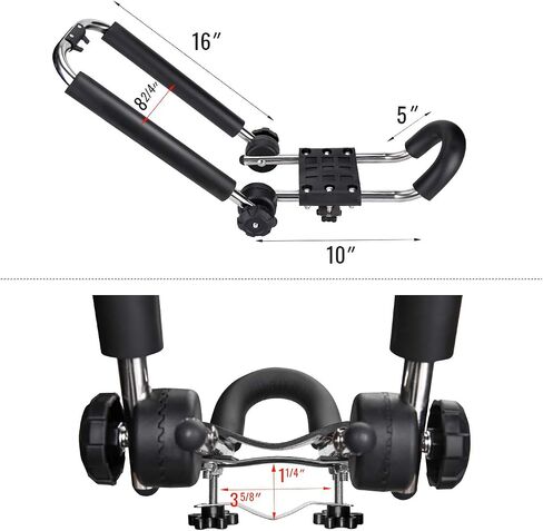 J-Style Bilateral Folding Kayak Carrier for Canoe, 180° Folding Motion Kayak Roof Rack for SUP,Surfboard and Ski Board on SUV, Car and Truck in Kuwait