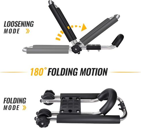 J-Style Bilateral Folding Kayak Carrier for Canoe, 180° Folding Motion Kayak Roof Rack for SUP,Surfboard and Ski Board on SUV, Car and Truck in Kuwait