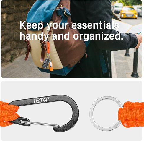 EOTW Paracord Keychain for Men Women Paracord Carabiner Backpack Keychain with Aluminum Clip for Camping Hiking Outdoor Gear in Kuwait