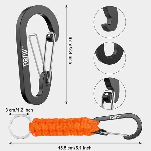 EOTW Paracord Keychain for Men Women Paracord Carabiner Backpack Keychain with Aluminum Clip for Camping Hiking Outdoor Gear in Kuwait