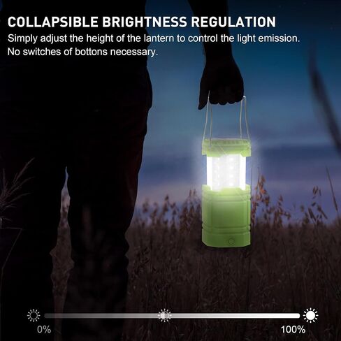LED Camping Lantern Rechargeable,Flashlight Lantern for Power Outages & Hurricane Storms,Hand Crank/USB/Solar Powered Lanterns with 3000 Battery Power,Waterproof (Black)… in Saudi Arabia