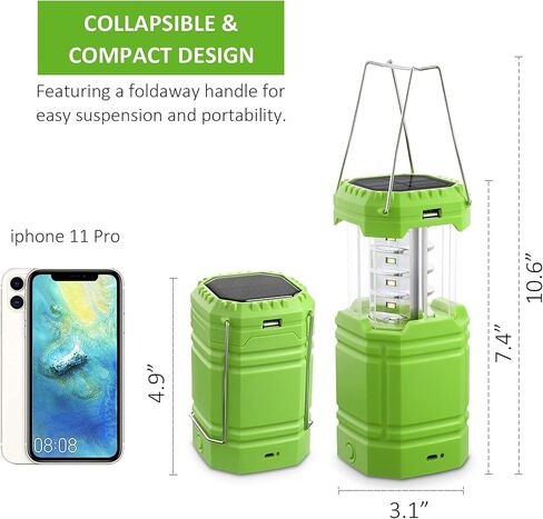 LED Camping Lantern Rechargeable,Flashlight Lantern for Power Outages & Hurricane Storms,Hand Crank/USB/Solar Powered Lanterns with 3000 Battery Power,Waterproof (Black)… in Saudi Arabia