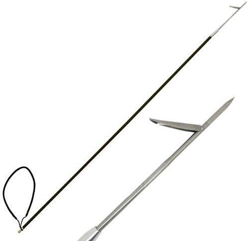 Scuba-Choice Carbon Fiber 5' One Piece Spearfishing Pole Spear w/Single Barb Flopper, Black in Saudi Arabia