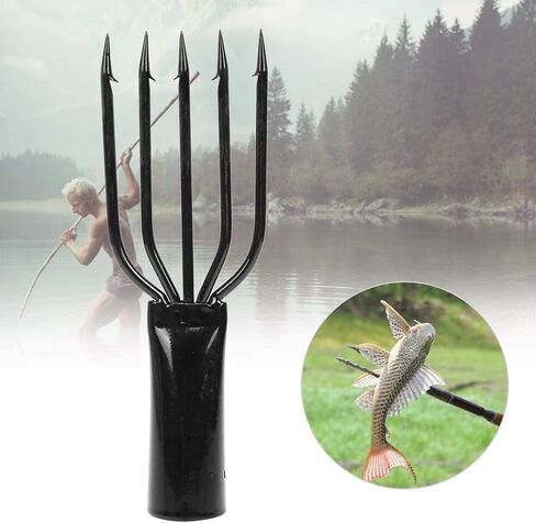 KOSDFOGE Fish Spear, 3 4 5 Prong Fishing Harpoon Stainless Steel Fishing Fork for Hunting Fish Frog in Pond River Lake etc. Capable for Fishing Pole in Kuwait