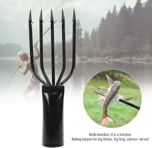 KOSDFOGE Fish Spear, 3 4 5 Prong Fishing Harpoon Stainless Steel Fishing Fork for Hunting Fish Frog in Pond River Lake etc. Capable for Fishing Pole in Kuwait