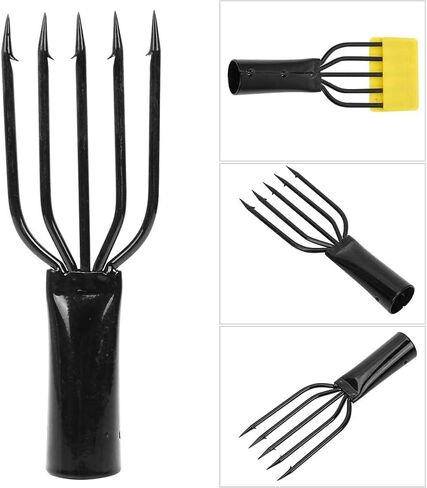 KOSDFOGE Fish Spear, 3 4 5 Prong Fishing Harpoon Stainless Steel Fishing Fork for Hunting Fish Frog in Pond River Lake etc. Capable for Fishing Pole in Kuwait