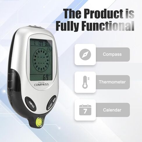 بوصلة ميزان حرارة رقمية إلكترونية متعددة الوظائف من KIWOP مع حبل تعليق للمشي لمسافات طويلة في الهواء الطلق in Kuwait