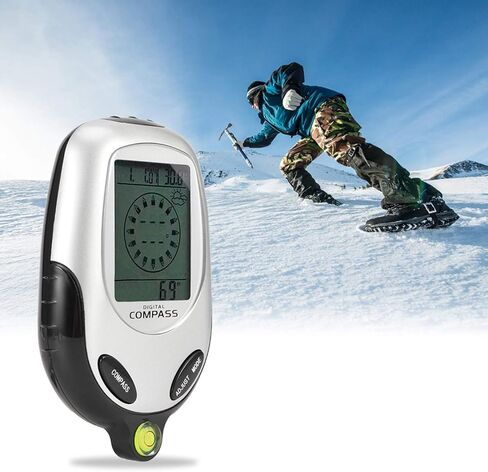 بوصلة ميزان حرارة رقمية إلكترونية متعددة الوظائف من KIWOP مع حبل تعليق للمشي لمسافات طويلة في الهواء الطلق in Kuwait