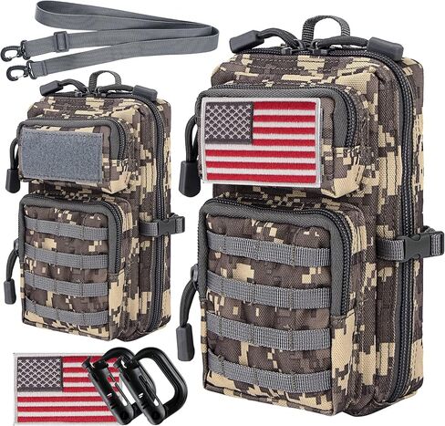 bvya Tactical Molle EDC Utility Pouch Compact Tool Pouch Mini Waist Bag Crossbody Backpack-Design Phone Pouch with Shoulder Strap Flag Patch and D-Rings in Kuwait