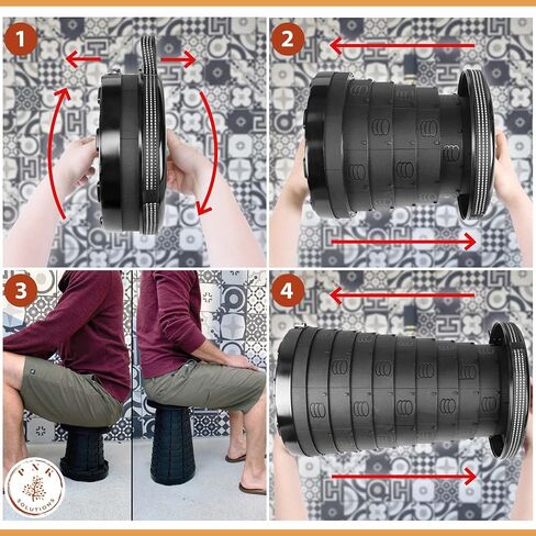 [USA Brand] Heavy Duty Upgraded Portable Folding Stool with TWO Designs - Retractable Collapsible Telescopic Seat for Adults/Kids - Compact Lightweight Adjustable Work Chair - Perfect for Travel in Saudi Arabia