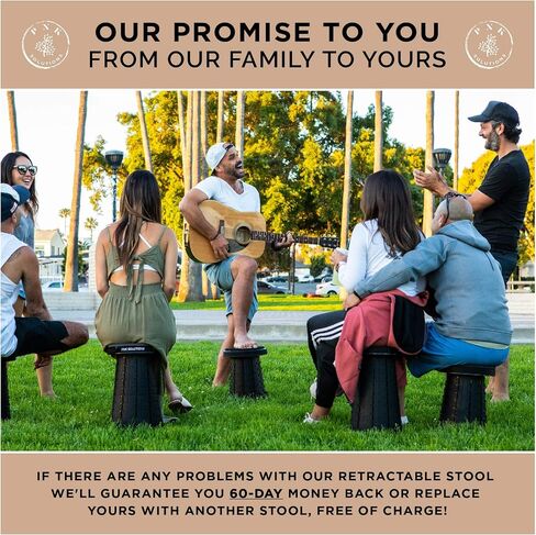 [USA Brand] Heavy Duty Upgraded Portable Folding Stool with TWO Designs - Retractable Collapsible Telescopic Seat for Adults/Kids - Compact Lightweight Adjustable Work Chair - Perfect for Travel in Saudi Arabia