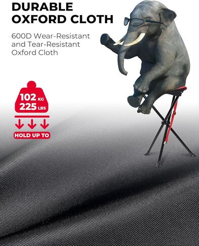 DEERFAMY للطي التخييم ترايبود البراز، المحمولة 3 أرجل طويل القامة الكسول كرسي ترايبود مقعد للمشي في الهواء الطلق الصيد الصيد نزهة السفر الشاطئ شواء حديقة الحديقة مع حقيبة التخزين، الأحمر in Kuwait