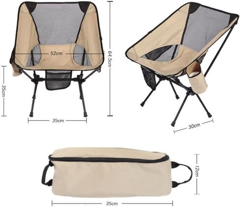 Outdoor Chair Folding Camping Chair Premium Beige Outdoor Camping Folding Chairs Ultralight Garden Furniture Relaxing Chair Fishing Supplies Camping Chair Foldable Chair (Color : A) in Saudi Arabia