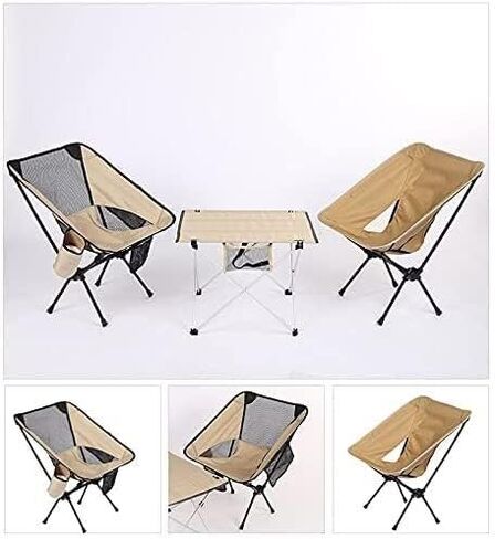 Outdoor Chair Folding Camping Chair Premium Beige Outdoor Camping Folding Chairs Ultralight Garden Furniture Relaxing Chair Fishing Supplies Camping Chair Foldable Chair (Color : A) in Saudi Arabia