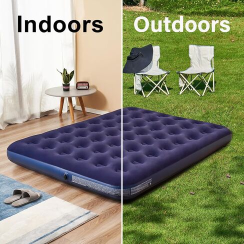 Single Size Air Mattress Inflatable Bed, Blow Up Mattress Camping Sleeping Pad in Kuwait