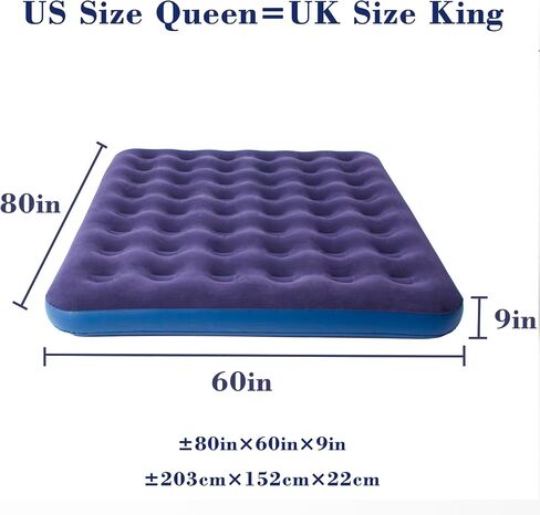 Single Size Air Mattress Inflatable Bed, Blow Up Mattress Camping Sleeping Pad in Kuwait