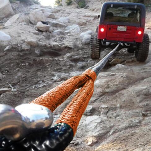 مجموعة Bubba Rope Sidewinder Xtreme موديل 176653RD للطرق الوعرة، مجموعة حركية قابلة للتمدد 5/8 × 20 قدم، حبل استرداد بقوة كسر تصل إلى 14000 رطل. باللون الأحمر/الأسود in Kuwait
