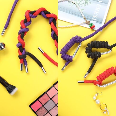 حبل قطني ناعم من BAVIHOR، حبل مضفر ملون متعدد الأغراض، حبل طويل ملون بطول 32 قدم 8 مم (3 ألوان) in Kuwait