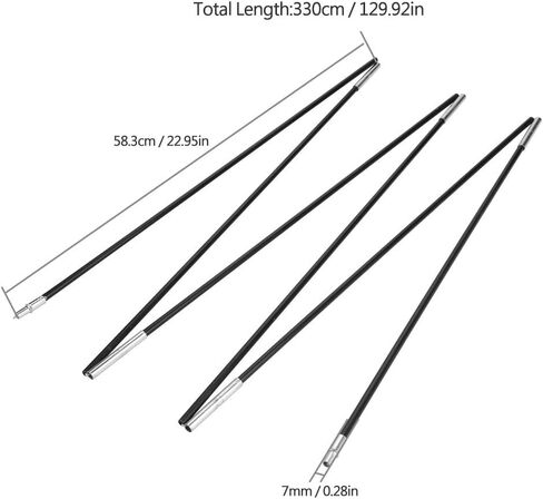 Zerone Replacement Tent Poles, Aluminum Rod Tent Pole Replacement Accessories, Multifunction Tent Poles Rod in Saudi Arabia