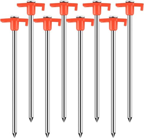 Tent Stakes Heavy Duty Tent Nail Camping Stakes,Tent pegs for Pop Up Canopy, Ground, Garden, 10" Galvanized Steel Stakes 8pc-Pack in Kuwait
