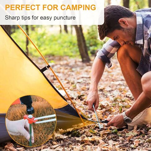 Tent Stakes Heavy Duty Tent Nail Camping Stakes,Tent pegs for Pop Up Canopy, Ground, Garden, 10" Galvanized Steel Stakes 8pc-Pack in Kuwait