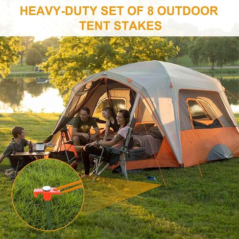 Tent Stakes Heavy Duty Tent Nail Camping Stakes,Tent pegs for Pop Up Canopy, Ground, Garden, 10" Galvanized Steel Stakes 8pc-Pack in Kuwait
