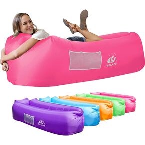 WEKAPO Inflatable Couch Air Lounger Chair - Camping & Beach Accessories, Portable Blow up Sofa for Hiking, Lawn, Indoor/Outdoor Movies & Music Festivals. Lightweight and Easy to Set Up Air Hammock in Kuwait
