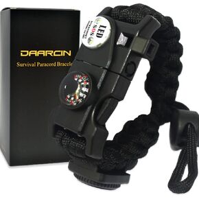 Survival Paracord Bracelet,Fire Starter,Waterproof SOS Light, Compass, Whistle, Adjustable AK87 20 in 1,Outdoor Ultimate Tactical Survival Gear Set,Gift for Kids,Men in Saudi Arabia
