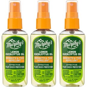 Murphy's Naturals Mosquito & Tick Bug Repellent Spray, 4 fl oz (Pack of 2) | 30% oil of lemon eucalyptus, EPA-registered & DEET-free*; 4 fl oz pump 2-pack protects skin & gear up to 6 hours in Kuwait