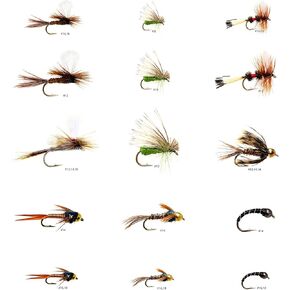 Outdoor Planet Premium Fly Fishing Flies Kit Fly Assortment Trout Bass Fishing | Dry Flies, Wet Flies, Nymphs, Hopper, Caddis, Worm | Trout, Bass, Steelhead Fishing in Saudi Arabia