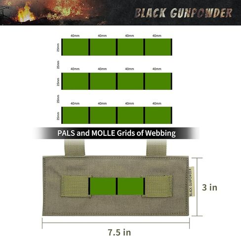 Molle Hook and Loop Panel Tactical Morale Patches Board Even Number Gear Attachment (Coyote Brown, 7.5 x 3 in, 2 Pieces) in Kuwait