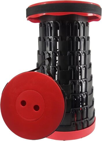 Folding Retractable Stool with Load Capacity 660 LB, Black Upgraded Foldable Camping Stool Portable Collapsible Stool for Outdoor Hiking Fishing BBQ Gardening Trips in Kuwait