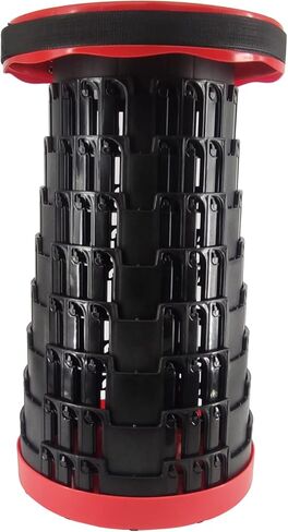 Folding Retractable Stool with Load Capacity 660 LB, Black Upgraded Foldable Camping Stool Portable Collapsible Stool for Outdoor Hiking Fishing BBQ Gardening Trips in Kuwait
