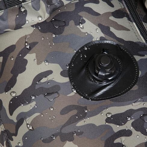 UNITACKLE Inflatable V-Shape Float Tube, Weight Capacity 330 lbs, Manual Air Pump, Adjustable Backpack Straps, Inflatable Backrest, Storage Bag, Paddle, Fishing Ruler, Rod Holder (Camo Green Grey) in Kuwait