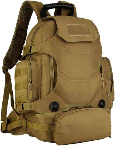 UNISTRENGH 40L مقاوم للماء التكتيكية العسكرية MOLLE الاعتداء على ظهره حزمة 3 طريقة المرفقات وحدات حقيبة كبيرة حقيبة الظهر مع التصحيح الرياضة في الهواء الطلق والعتاد للصيد ركوب الدراجات التخييم الرحلات، ذئب البني in Kuwait