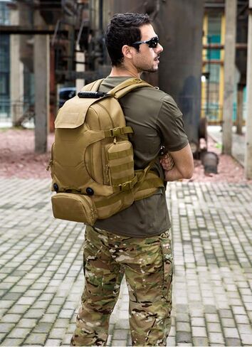 UNISTRENGH 40L مقاوم للماء التكتيكية العسكرية MOLLE الاعتداء على ظهره حزمة 3 طريقة المرفقات وحدات حقيبة كبيرة حقيبة الظهر مع التصحيح الرياضة في الهواء الطلق والعتاد للصيد ركوب الدراجات التخييم الرحلات، ذئب البني in Kuwait