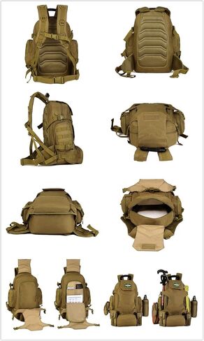 UNISTRENGH 40L مقاوم للماء التكتيكية العسكرية MOLLE الاعتداء على ظهره حزمة 3 طريقة المرفقات وحدات حقيبة كبيرة حقيبة الظهر مع التصحيح الرياضة في الهواء الطلق والعتاد للصيد ركوب الدراجات التخييم الرحلات، ذئب البني in Kuwait