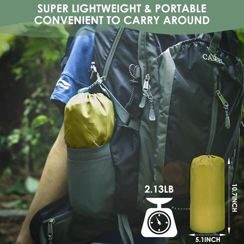 Extra Thick 4.8" Sleeping Pad for Camping, Self Inflating Camping Pad with Built-in Foot Pump, 78"x27" Ultralight Sleeping Pad with Pillow for Backpacking, Hiking, Travel & Outdoor Fun (Green) in Saudi Arabia