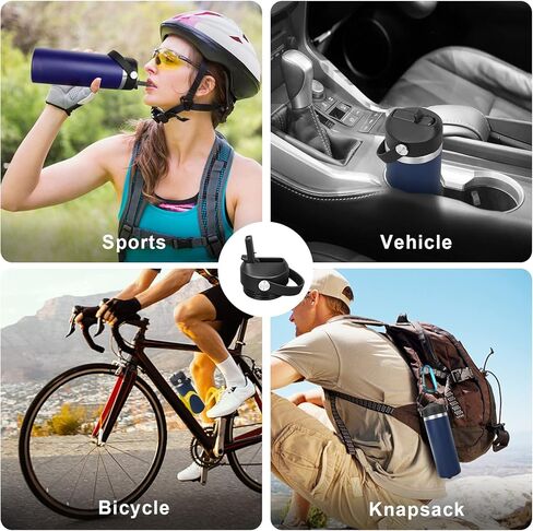 FLAKBOTEL غطاء من القش مناسب لزجاجة مياه Yeti Rambler 18oz 26oz 36oz 64oz، غطاء بديل بمقبض مرن لزجاجة Yeti Rambler مع القش (أخضر نعناعي وأخضر نعناعي) in Kuwait