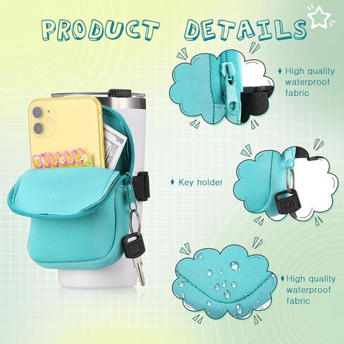 بوكون 6 قطع من زجاجات المياه، حقيبة بهلوان متوافقة مع مغامرة ستانلي كوينشر 40 أونصة، تدفق الجليد 20 أو 30 أونصة، ملحقات صالة الألعاب الرياضية للنساء والرجال، علبة محمولة لمفتاح البطاقة، 6 ألوان in Kuwait