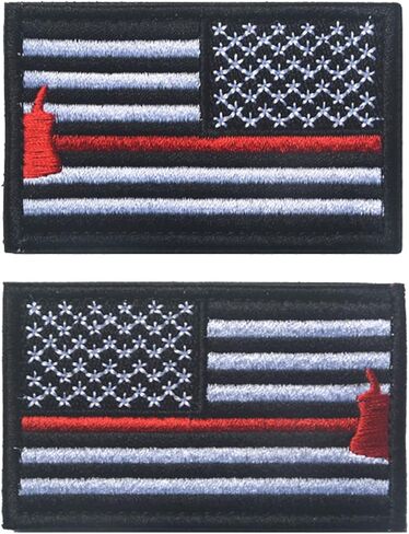 2 PCS AliPlus America Flag Patches Standard and Reverse Embroidered Tactical Morale Patch Hook and Loop(Black Flag Patch) in Saudi Arabia