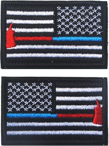 2 PCS AliPlus America Flag Patches Standard and Reverse Embroidered Tactical Morale Patch Hook and Loop(Black Flag Patch) in Saudi Arabia