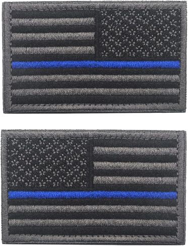 2 PCS AliPlus America Flag Patches Standard and Reverse Embroidered Tactical Morale Patch Hook and Loop(Black Flag Patch) in Saudi Arabia