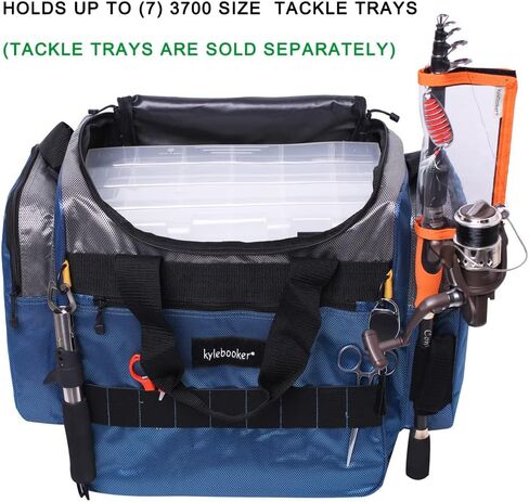 Kylebooker Fishing Tackle Bag Medium Fishing Gear Storage Bags Portable Fishing Organizer Shoulder Satchel (Black)… in Saudi Arabia