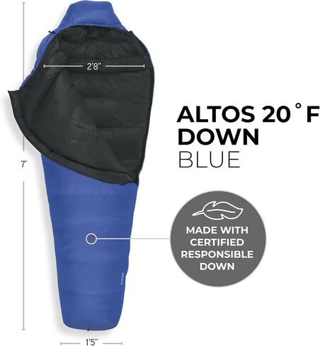 TETON Sports ALTOS، حقيبة نوم 20 درجة و0 درجة للبالغين، حقيبة نوم دافئة خفيفة الوزن للمومياء للتخييم والمشي لمسافات طويلة وحقائب الظهر in Kuwait