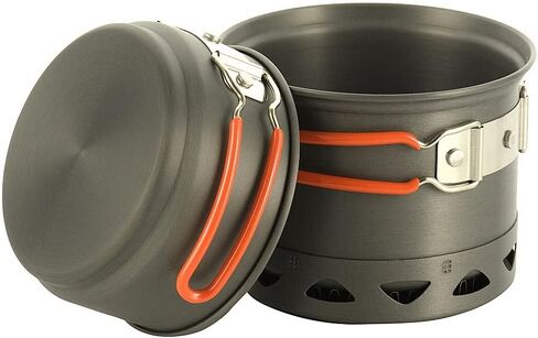 M-Tac Camping Dish Set 2 PCS - Pan and Pot with Heat Exchanger - Outdoor Compact Cookware Kit Gear for Backpacking Travel Hiking Picnic in Saudi Arabia