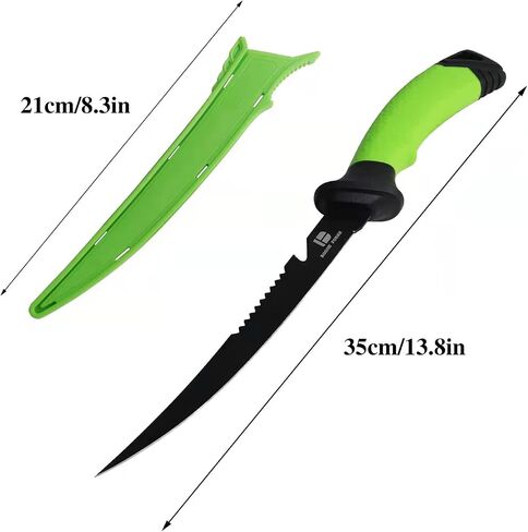 koodbuer Fishing Filet Knives 8.3“, Professional Bait Knives for Filleting Fish and Boning Meat, Sharp Stainless-Steel Non-Stick Coating Blade, Non-Slip Handles&ABS Protective in Saudi Arabia
