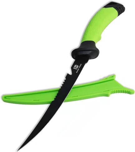 koodbuer Fishing Filet Knives 8.3“, Professional Bait Knives for Filleting Fish and Boning Meat, Sharp Stainless-Steel Non-Stick Coating Blade, Non-Slip Handles&ABS Protective in Saudi Arabia