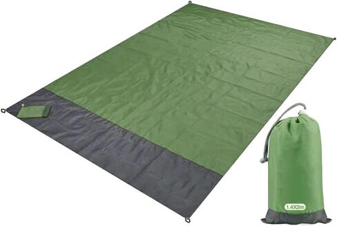 Beach Blanket Waterproof Sandproof Extra Large Picnic Mat Quick Drying Beach Mat Sand Free with 4 Stakes for Outdoor Travel Camping Hiking 79'x83' Dark Green in Kuwait