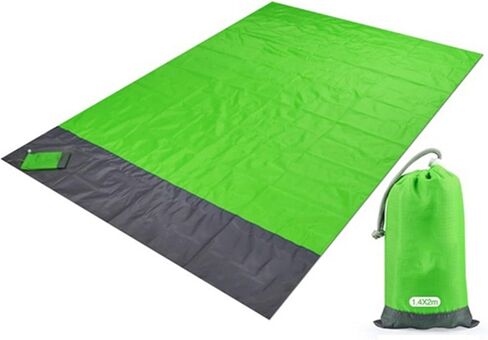 Beach Blanket Waterproof Sandproof Extra Large Picnic Mat Quick Drying Beach Mat Sand Free with 4 Stakes for Outdoor Travel Camping Hiking 79'x83' Dark Green in Kuwait